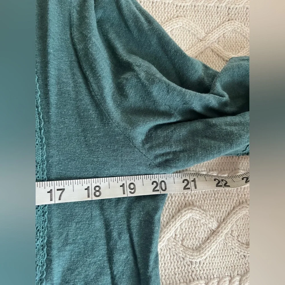 Lucky Brand Teal Long Sleeve Boho Blouse Women’s Size Small - Picture 11 of 12